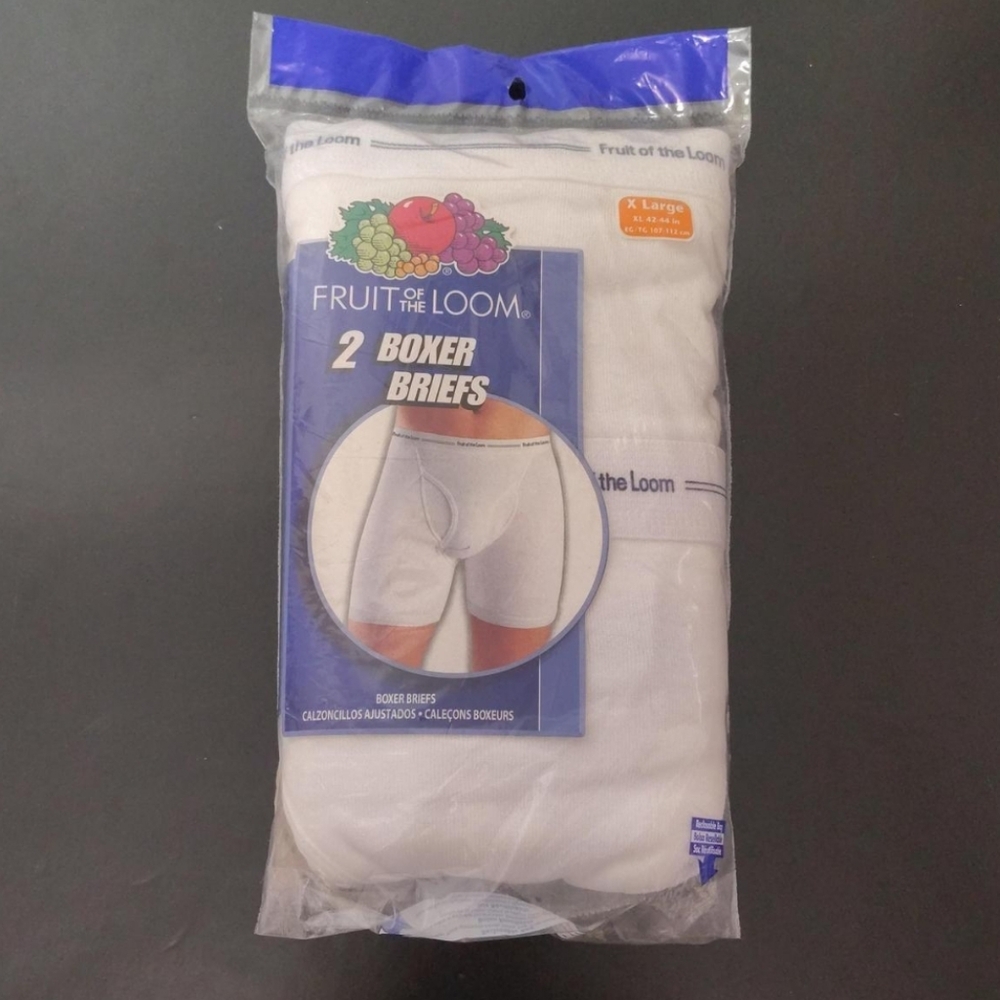 Vtg 2004 Fruit of the Loom Men's Classic White Boxer Briefs - 2Pack -Size XL